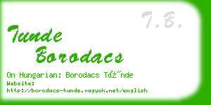 tunde borodacs business card